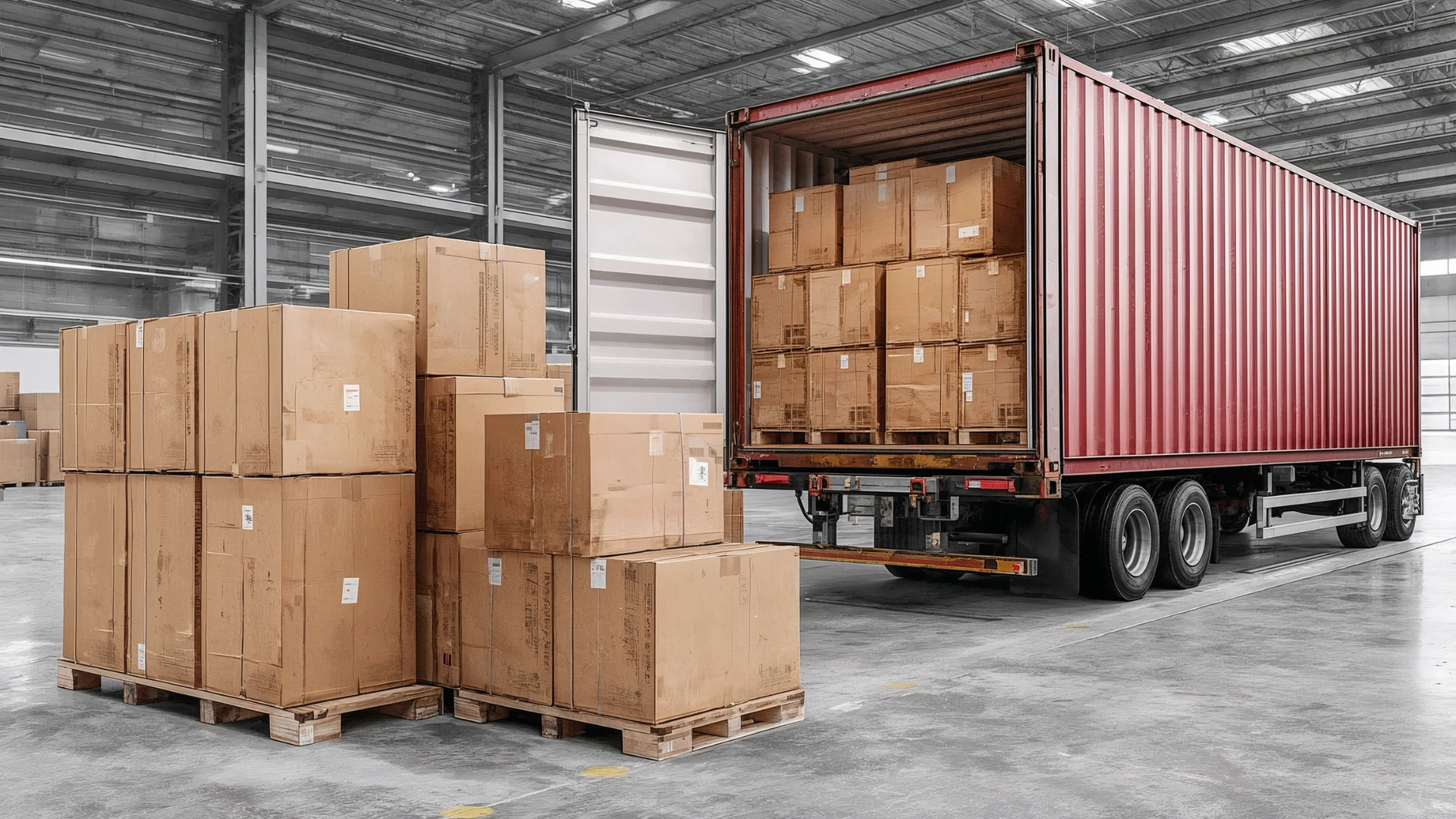 Jerryshoes bulk shoe shipment loaded into container for global delivery from facility