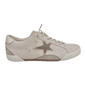 Jerryshoes beige star suede casual sneakers retro style