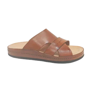 Jerryshoes brown double strap leather sandals classic summer style