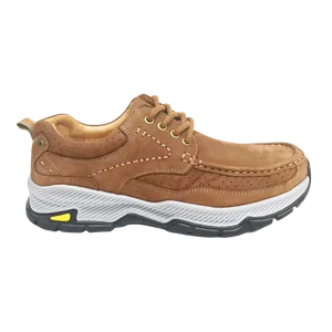 Jerryshoes brown leather boat shoes with contrast sole