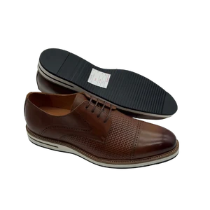 Jerryshoes brown perforated derby shoes - premium casual dress shoes