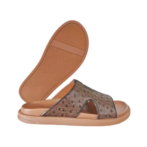 Jerryshoes brown snakeskin slide sandals with comfortable sole
