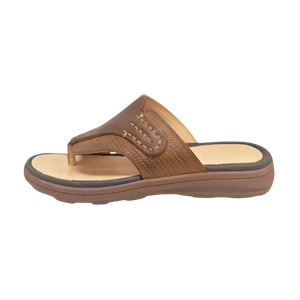 Jerryshoes brown textured thong sandals with cushioned footbed